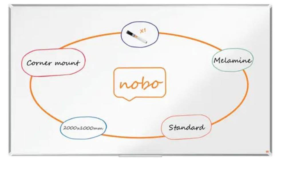 PIZARRA BLANCA MELAMINA 2000X1000MM NOBO PREMIUM PLUS