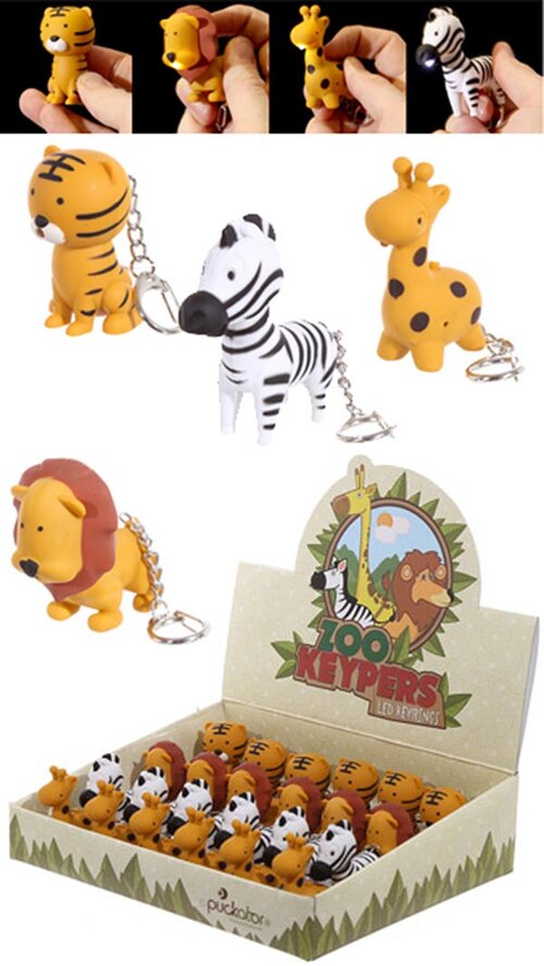 LLAVERO CON LUZ Y SONIDO ANIMALES DEL ZOO - EXP. 24U