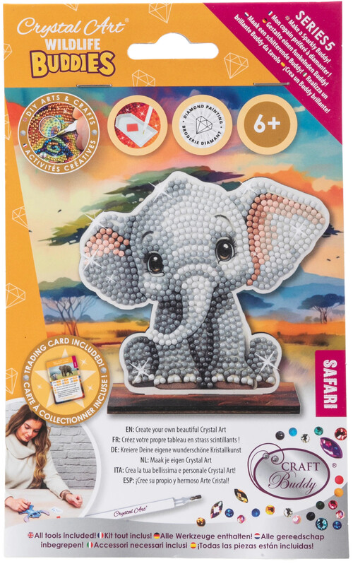 KIT CREATIVO ELEFANTE CRYSTAL ART WILDLIFE BUDDIES