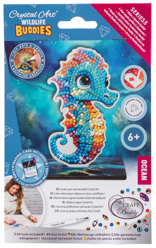 KIT CREATIVO CABALLITO DE MAR CRYSTAL ART WILDLIFE BUDDIES