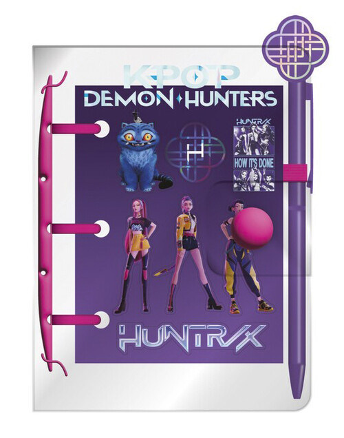 MINI CUADERNO CON BOLIGRAFO Y STICKER K-POP DEMON HUNTERS