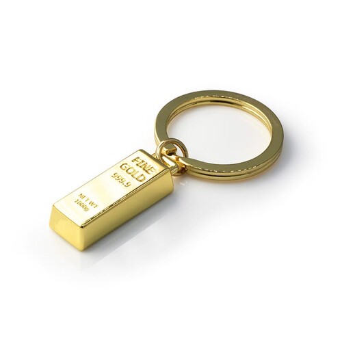 LLAVERO METALICO LINGOTE DE ORO DORADO METALMORPHOSE