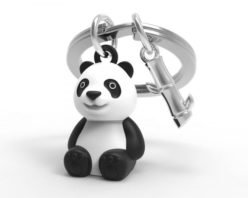 LLAVERO METALICO OSO PANDA Y BAMBU METALMORPHOSE