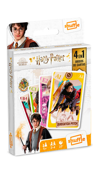 JUEGO DE CARTAS 4 EN 1 HARRY POTTER SHUFFLE FUN