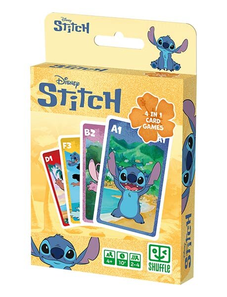 JUEGO DE CARTAS 4 EN 1 STITCH SHUFFLE FUN