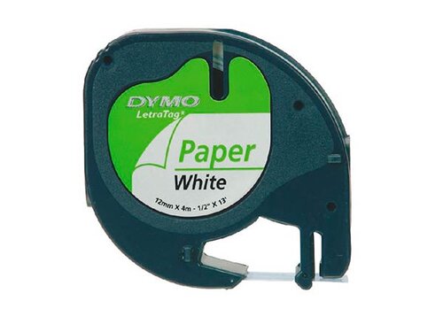 CINTA DYMO LETRATAG 12X4 NEGRO/VERDE PLASTICO