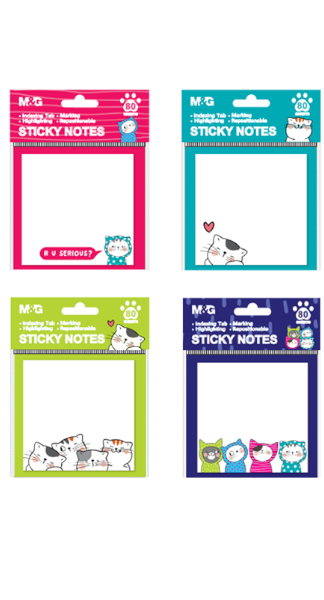 TACO NOTAS QUITA Y PON GATOS 80H PACK-CAJA 20U