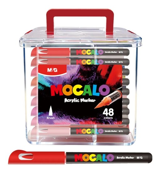 ROTU PINTURA ACRILICA PUNTA PINCEL 48 COLORES CUBO