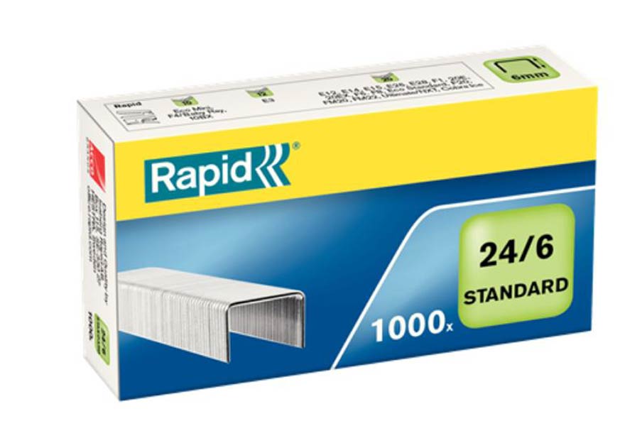 GRAPAS 24/6 PLATA RAPID CAJA 20 GALVANIZADA