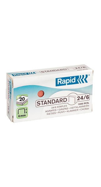 GRAPAS 24/6 COBRE RAPID CAJA 20