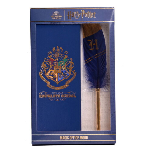 SET CUADERNO 7X18MM + PLUMA TINTA AZUL HARRY POTTER