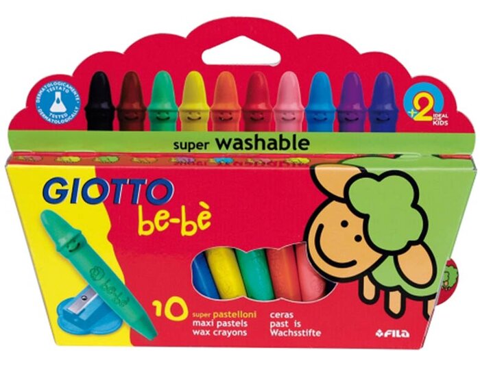 CERAS 10 COLORES GIOTTO BEBE LARGE CRAYONS + AFILALAPIZ
