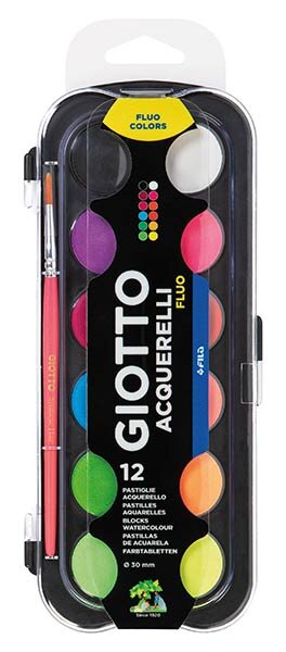 ACUARELA 12 COLORES GIOTTO + PINCEL CANDY COLLECTION