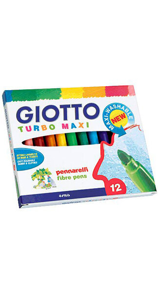 ROTU 12 COLORES GIOTTO MAXI TURBO LAVABLE (GRUESOS)