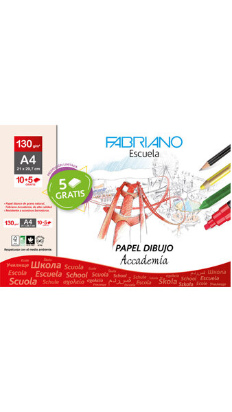 LAMINA ACUARELA A4 350GR 6+2H GRATIS PACK (ACCADEMIA)