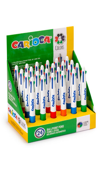BOLI 4 COLORES CARIOCA - 24U EXPOSITOR