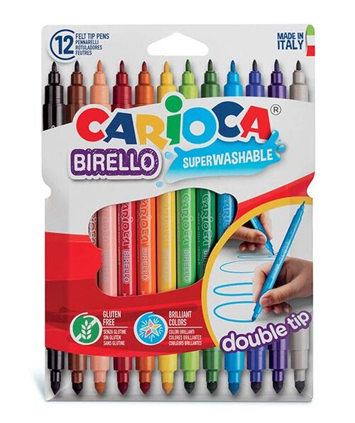 ROTU DOBLE PUNTA 12 COLORES CARIOCA BIRELLO BLISTER