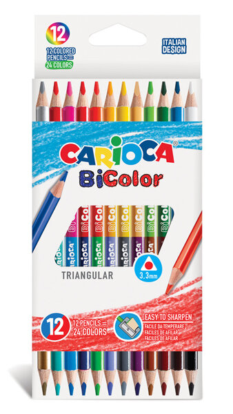 LAPICES 12 COLORES BICOLOR CARIOCA SURTIDOS