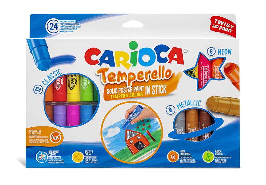 TEMPERA SOLIDA 24 COLORES TEMPERELLO