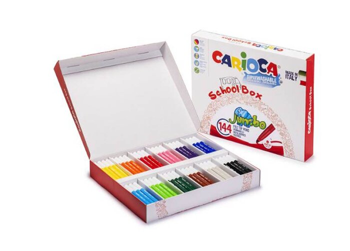 ROTU COLORES JUMBO CARIOCA 144 UNIDADES SCHOOL BOX