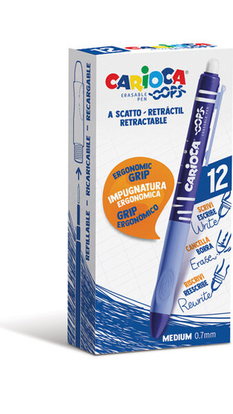 BOLI BORRABLE RETRACTIL AZUL CARIOCA OOPS -12U CAJA