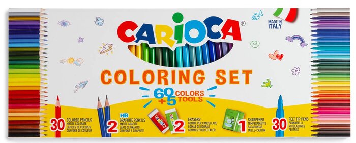 SET 65 PIEZAS COLOREAR (30 LAP COLORES+30 ROTU+2LAPI+2GOM+1