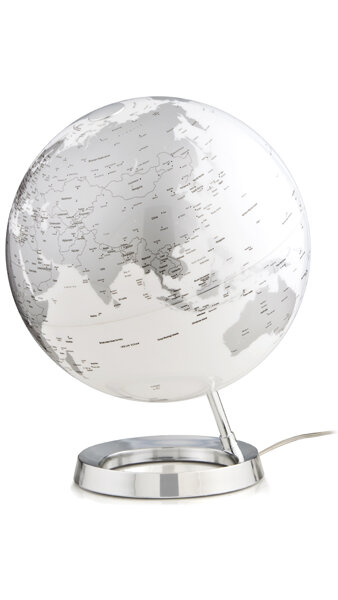 ESFERA 30CM PLATA METAL LUMINOSA BASE POLICARBONATO (CHROME