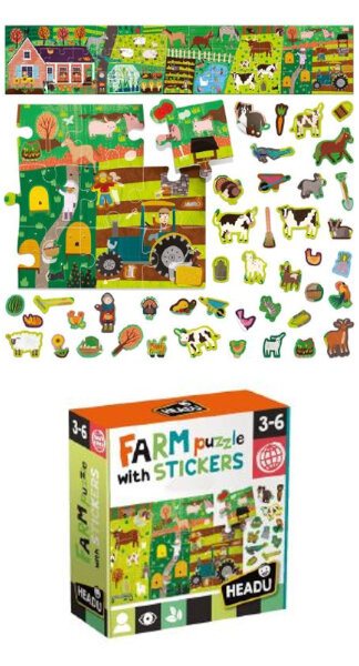 PUZZLE GRANJA CON PEGATINAS (3-6 A�OS) FARM WITH STICKERS