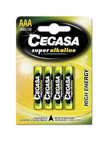 PILA LR03 SUPER ALKALINA CEGASA 4U BLISTER - CAJA 18 (AAA)