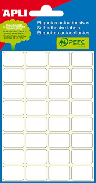 ETIQUETAS ADHESIVAS 20X75-6 HOJAS-PACK 10