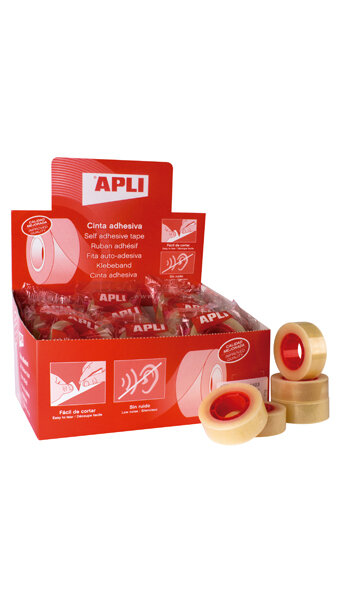 CINTA ADHESIVA 19X33M APLI - CAJA 35 TRANSPARENTE