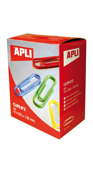 CLIPS COLORES N� 2 32 MM 100U CAJA
