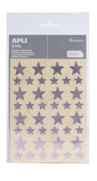 GOMETS HOLOGRAFICOS ESTRELLAS ROSA 3H PACK