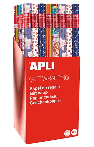 PAPEL REGALO TODO A�O 0,70X2 TENDANCE - EXPOSITOR 55 ROLLOS
