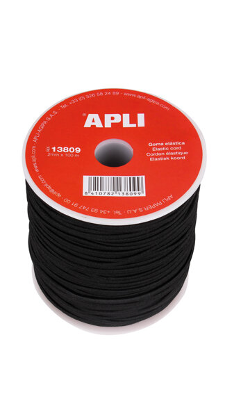 BOBINA GOMA ELASTICA NEGRA 2MMX100M