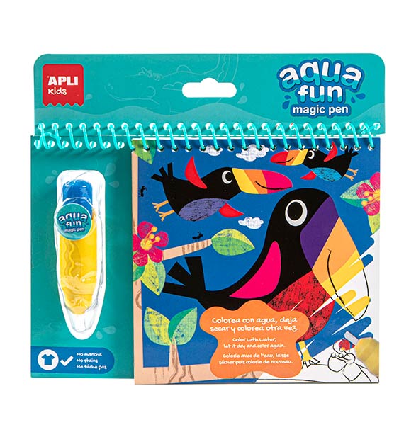 BLOCK COLOREAR AQUA FUN MUNDO SELVA 4H PINCEL AGUA