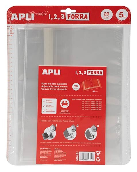 BLISTER 5 FORRO 29CM PP AUTOAJUSTABLE CON SOLAPA 1,2,3FORRA