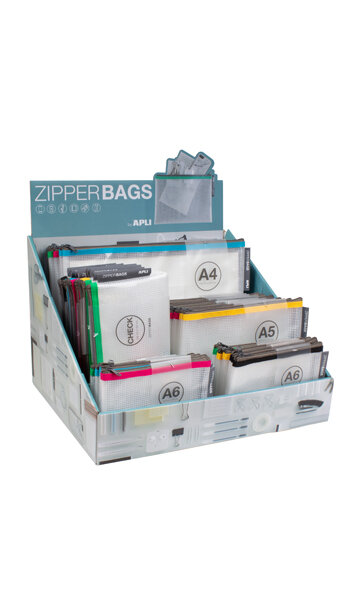 BOLSA CREMALLERA ZIPPER (A4/A5/A6/CHECK) 80U EXPOSITOR