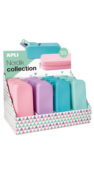 PORTATODO SILICONA COLORES PASTEL NORDIK-EXPOSITOR 12U