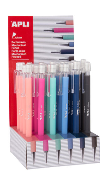 PORTAMINAS 05MM SOFT COLORES SURTIDOS-EXPOSITOR 24U