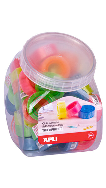 CINTA ADHESIVA TRANSPARENTE 19X20M MANDRIL COLOR-EXP. 50U