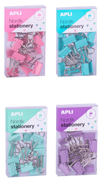 PINZA ABATIBLE 19MM NORDIK PASTEL SURTIDAS-CAJA 8