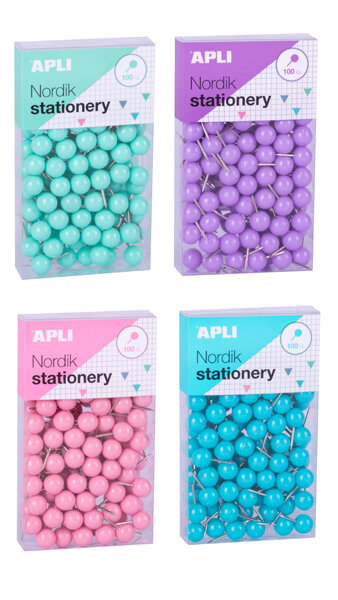 CHINCHETAS REDONDAS NORDIK PASTEL-CAJA 8