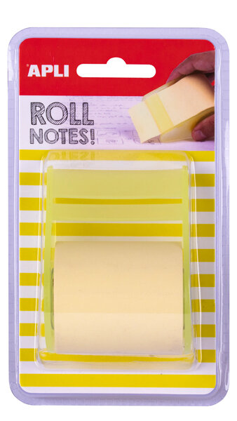NOTAS ADHESIVAS EN ROLLO AMARILLO PASTEL