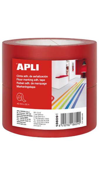 CINTA SE�ALIZACION 40MMX33M 2 ROLLOS ROJOS PACK