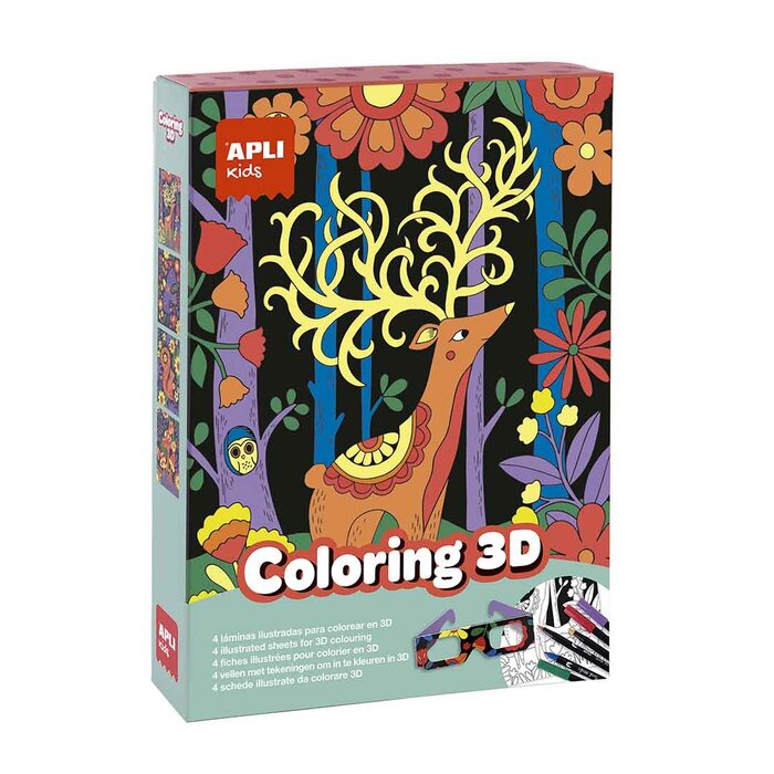 JUEGO COLOREAR EFECTO 3D DIFERENTES ILUSTRACIONES ANIMALES