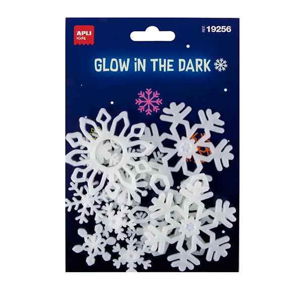 BLISTER PEGATINAS COPOS DE NIEVE LUMINISCENTES 12U PACK