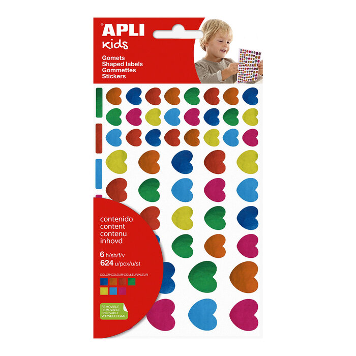 BLISTER GOMETS CORAZONES COLORES METALICOS 12H 624U PERMAN.