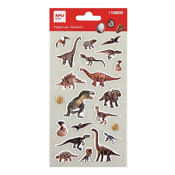 PEGATINAS SURTIDAS DINOS REALISTAS 1H BLISTER - PACK 5