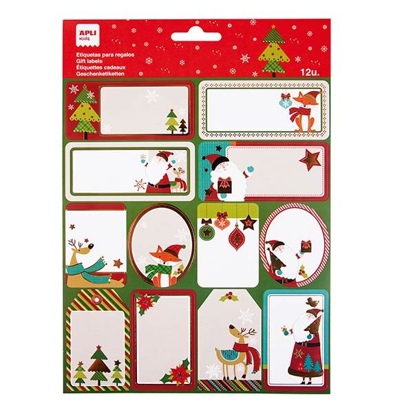 ETIQUETA REGALO NAVIDAD RENO BUFANDAS 1H - PACK 5